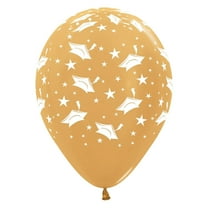 11 inch Sempertex Graduation - Metallic Gold Latex Balloons (6 Pack) - Party Supplies Decorations