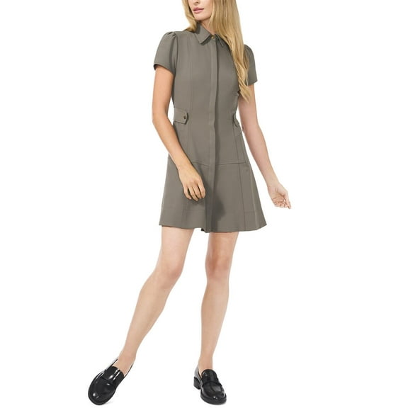 CeCe womens  Collared Short Fit & Flare Dress, 0