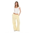 thumbnail image 2 of Forever 21 Women's Butter Yellow Athleisure Low-Rise Jogger, Wide-Leg, S, 2 of 6