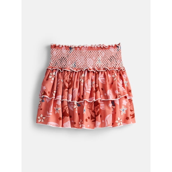 Disney Moana Girl’s Tiered Smocked Waist Skirt, Sizes 4-16