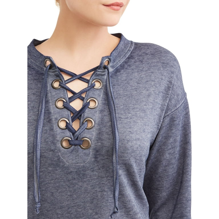 Women's lace cheap up sweatshirt