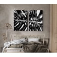 thumbnail image 2 of PixonSign Canvas Print Wall Art Set Close-Up Details of Monstera Leaf Botanical Plants Illustrations Modern Art Alternative Dramatic Dark Black and White for Living Room, Bedroom, Office - 16"x24"x2, 2 of 5