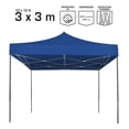 thumbnail image 2 of Toldo Plegable 3X3 Metros Carpa Reforzada Estructura De Acero Impermeable Para Jardín, Tianguis Y Eventos, 2 of 4