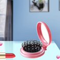 thumbnail image 4 of Brosse à Cheveux Pliante avec Miroir Peigne de Massage Compact Rond pour Filles et Femmes (Bleu Foncé+rose Foncé), 4 of 6