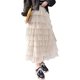 thumbnail image 1 of Falda larga de malla con volantes y cintura elástica para mujer Albaricoque M Albaricoque M Xishao ropa, 1 of 2
