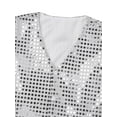 thumbnail image 3 of iEFiEL Kids Unisex Boys Girls Sequin Vest Top Bling Waistcoat for Jazz Stage Dance Performance Silver 13-14, 3 of 4