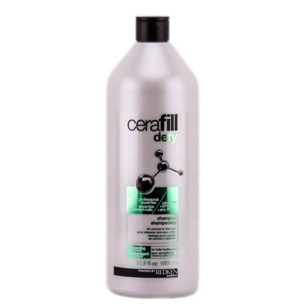 DISC_Redken Cerafill Defy Shampoo For Normal To Thin Hair - 33.8 oz - Pack of 6 with Sleek - Walmart.com