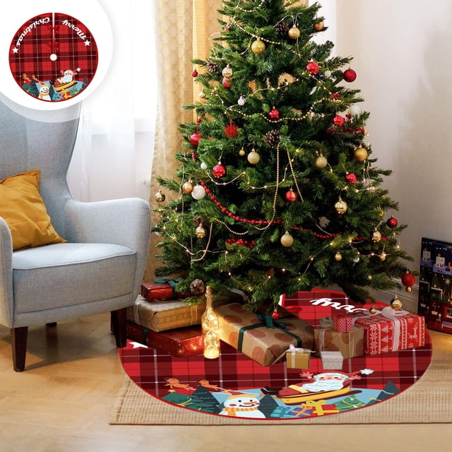 New Christmas Tree Skirt Crafts Apron Base Set Christmas Supplies Ornaments Decorations