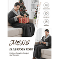 thumbnail image 6 of Robes for Men, LOFIR Long Mens Robes, Warm Soft Plush Mens Robe with Hood, Plus Size Plus Thick Robe for Men with Side Pocket and Belt, Bathrobes for Men Gifts, Gray,XXL, 6 of 7