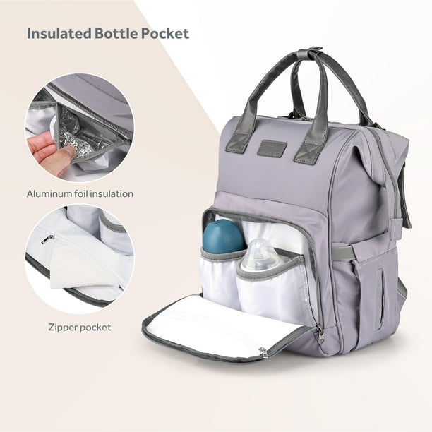 Sac à dos à couches pour bébé grande capacité 25L avec poche isolée et sac  de voyage étanche pour chambre d'enfant 