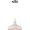 thumbnail image 6 of Claxy 12" Brushed Nickel Pendant Light with Barn White Metal Shade, 6 of 7