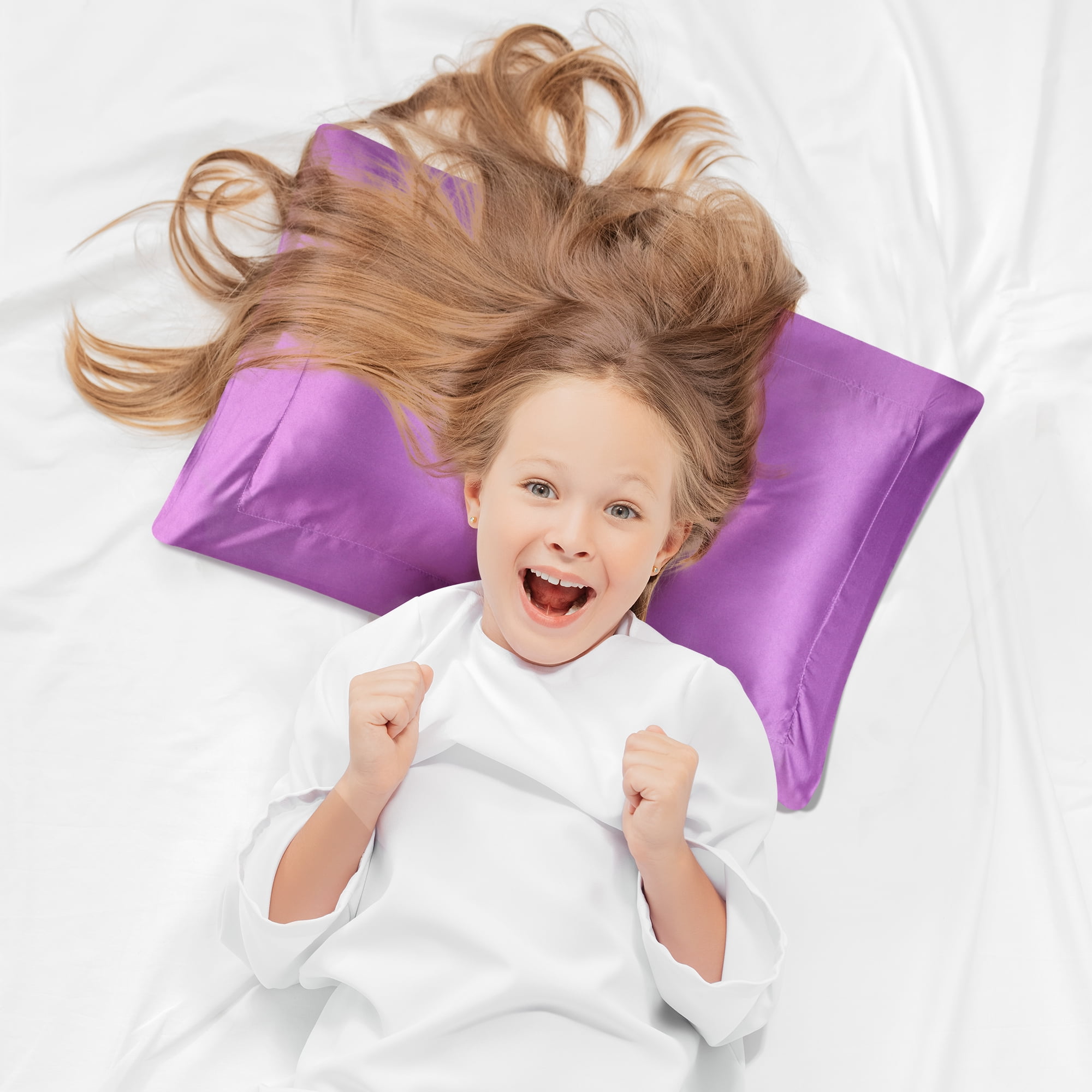 Unique Bargains 2-Pack Satin Pillowcase Pillow Shams, 12" x 16", Purple