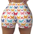 thumbnail image 2 of Picia Colorful butterflies Printed Workout Shorts for Women Seamless Scrunch Butt Lifting High Waisted Yoga Gym Booty Running Moisture-wicking Short Pants-XX-Large, 2 of 8