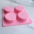 thumbnail image 1 of moule Cylindrique En Silicone, 1 Pice 4 Compartiments Moules Ronds Pour Bombones, Chocolates, Muffins, Galletas, Tasses, Sándwiches, Budines, Browni, 1 of 5