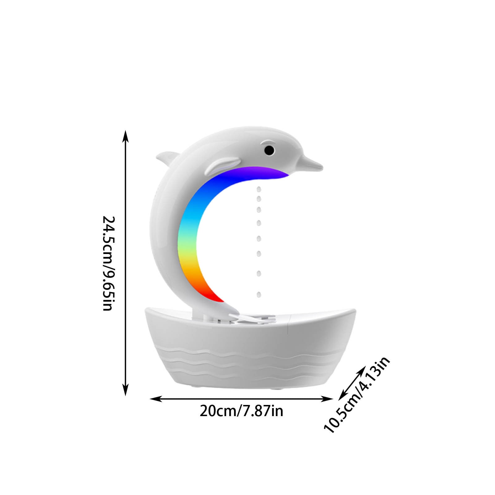 FHBVT Dolphin Anti Gravity Water Drop Humidifier 400ml Bluetooth 5.3 Speaker Colorful Night Light 3 in 1 Cool Mist Humidifier Auto Shut Off Ultra Quiet for Home Office Baby Bedroom Yoga Spa