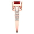 thumbnail image 3 of 2.45 ct Emerald Cut Simulated Pink Tourmaline Solitaire with Simulated Diamond Accents 14K Rose Gold Womens Engagement Ring, 3 of 5