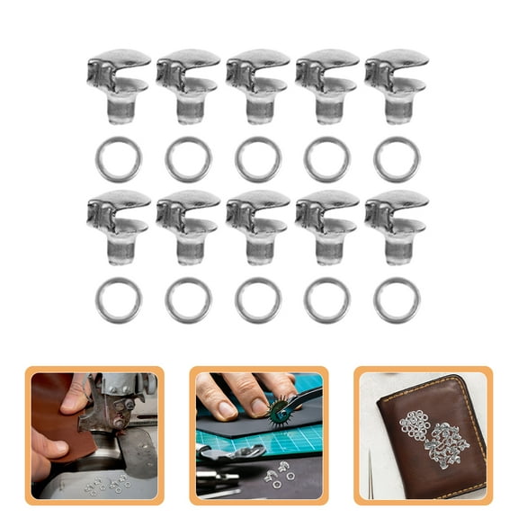 MIPCASE 10Pcs Plated Silver Boot Eyelet Repair Kit Metal Shoelace Buckles for Outdoor Use