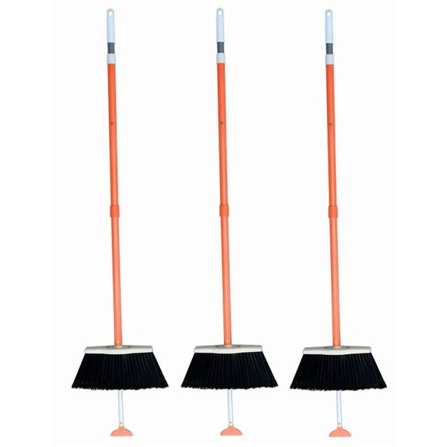 Ensemble de 3 Balais SweepEasy Vus dans Shark Tank - Racler, Balayer et Partir - pour Usage Intérieur et Extérieur, SweepEasy avec Grattoir (Orange)