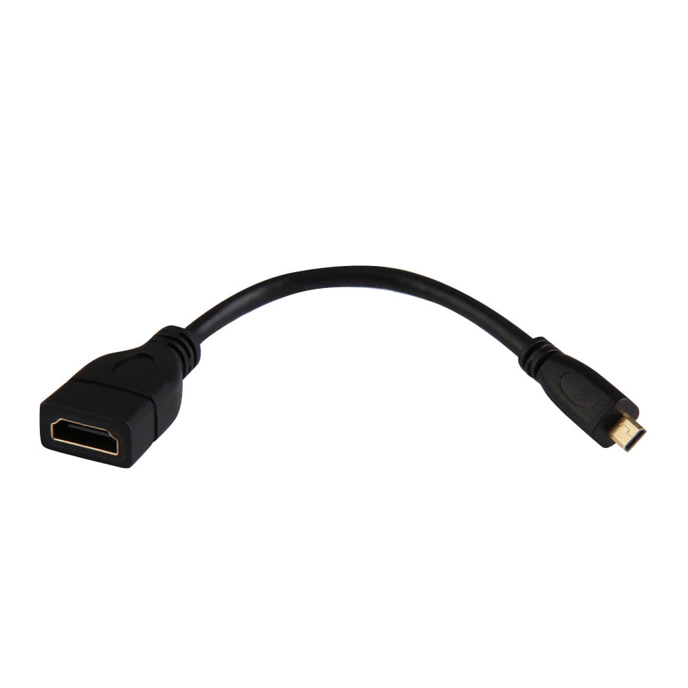 Fortolke dug kampagne Micro HDMI-compatible Male D to HDMI-compatible Female A Jack Adapter Cable  - Walmart.com