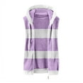 thumbnail image 5 of Dazajoo Womens Fuzzy Fleece Vest Casual Oversized Zip Up Sherpa Hooded Jacket Sleeveless Winter Warm Coat Outerwear,Purple,XXXXL, 5 of 6