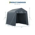 thumbnail image 2 of Lumiparty 6x6 FT Portable Outdoor Storage Shed, Waterproof Shelter with Roll-Up Zipper Door, UV Resistant Garage Tent for Motorcycle, Firewood & Tools, Gray, 2 of 8
