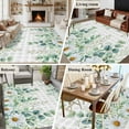 thumbnail image 5 of Area Rug for Living Room, Green Eucalyptus Leaves Non-Slip Indoor Large Carpet for Bedroom/Dining Room, Daisy Summer Botanical Watercolor Plaid Washable Low-Profile Floor Runner Rugs - 6 x 9 Ft, 5 of 7