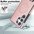 thumbnail image 6 of Designed for Samsung Galaxy S23 Ultra, Luxury Slim Fit PU Leather Back Case with Magsafe Kickstand Wireless Charging Luxury Protective Anti-slip Durable Phone Cover for Galaxy S23 Ultra,Rosegold, 6 of 8