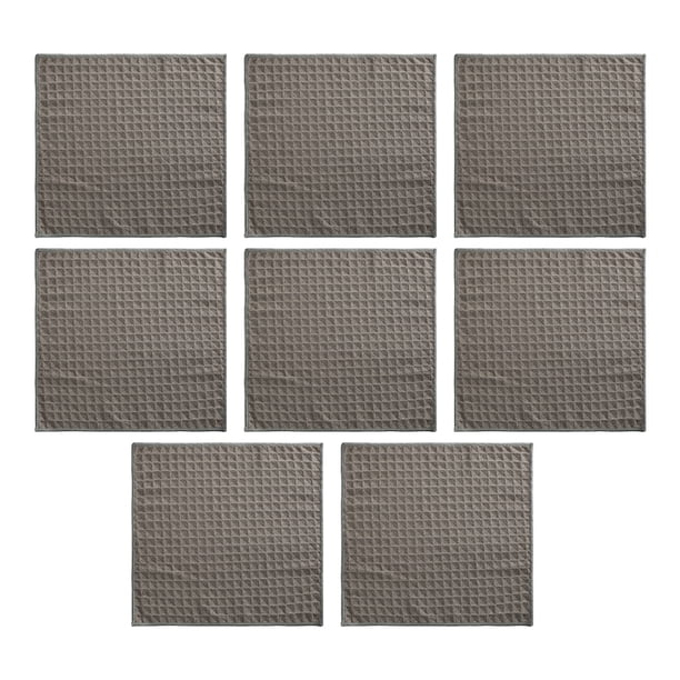 Cateissary 8 Uds paños de microfibra paño de limpieza patrón de gofres lavable conveniente vajilla accesorios para el hogar Suministros de limpieza para el hogar Gris 30*30cm