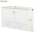 thumbnail image 4 of Harper & Bright Designs Queen Size Murphy Bed Wall Bed with Storage Drawers, Wood Murphy Bed Chest with Sockets & USB Ports, Pulley Structure Design, White, 4 of 13