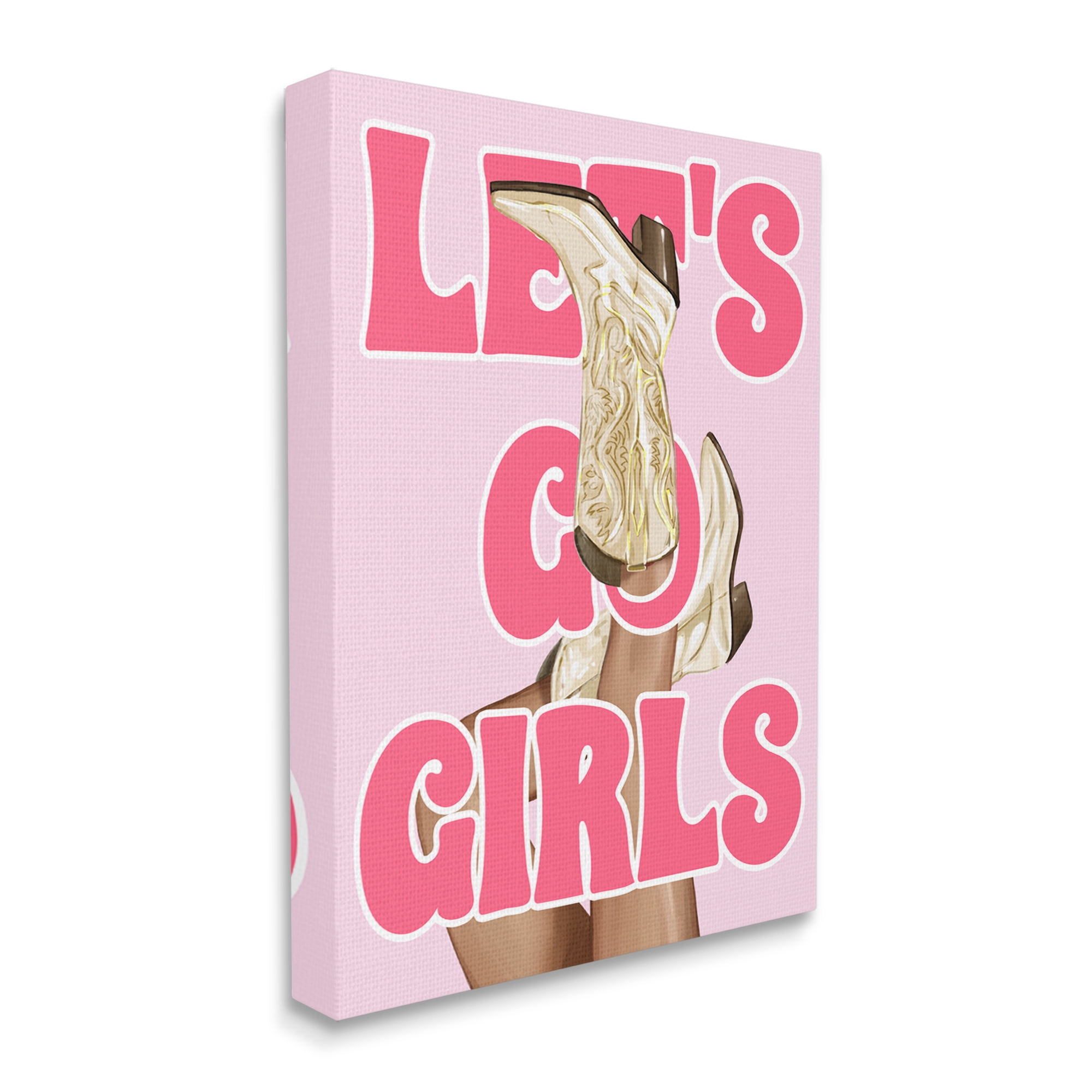 Stupell Industries Let's Go Girls Cowgirl Typography Painting Gallery Wrapped Canvas Art Print Wall Art, 24 x 30