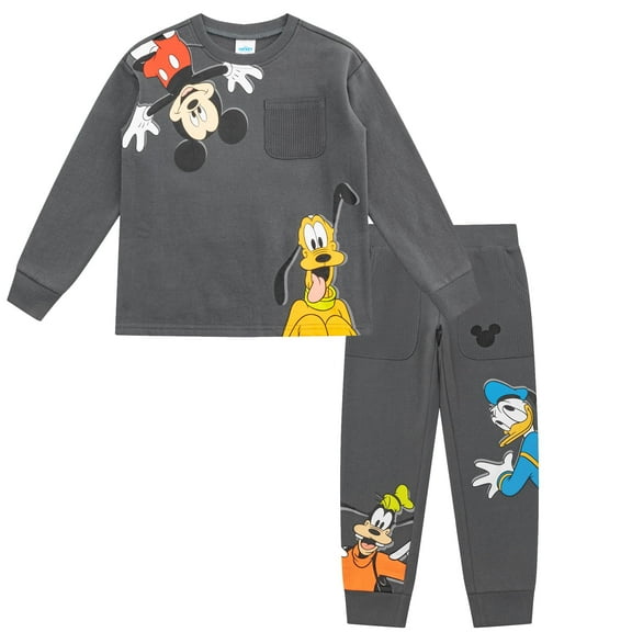 Disney Mickey Mouse Boys Sweatshirt and Jogger Pants Outfit (Boys), 2 Piece Set, Sizes 2T-7
