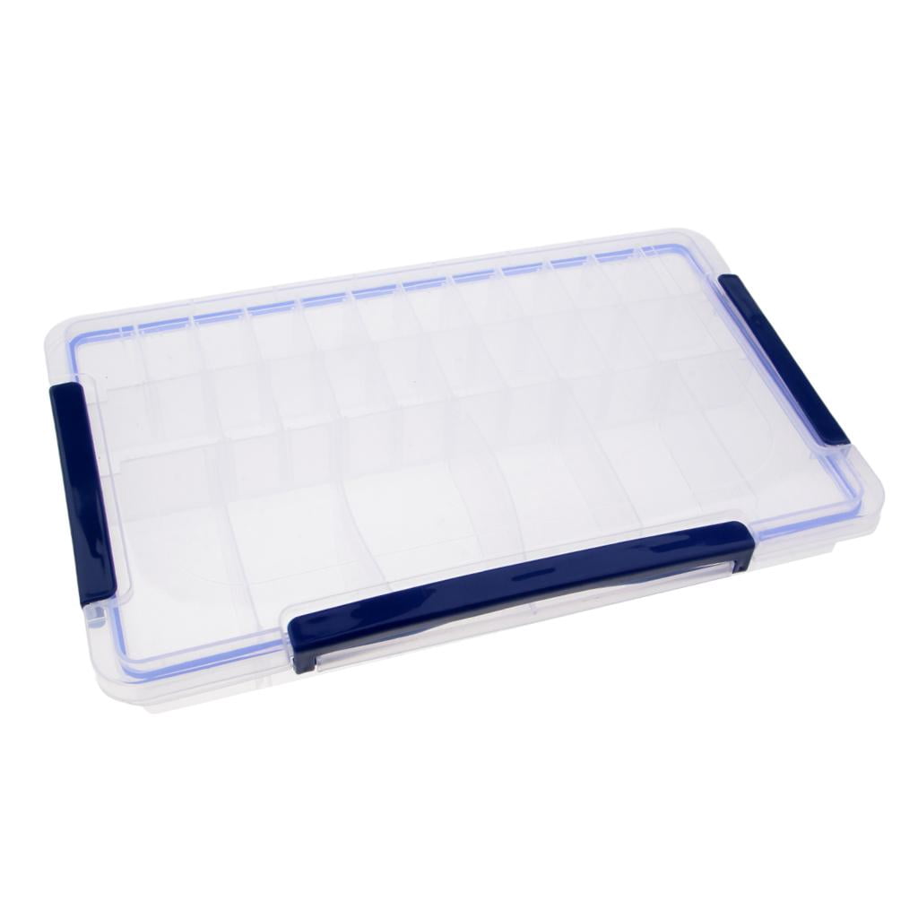 EHJRE Storage Box Jewelry Bead Organizer, Clear Plastic Container Box with 28 Removeable Compartment, Perfect for Storing Rhinestones, Small Charms, Earrings,