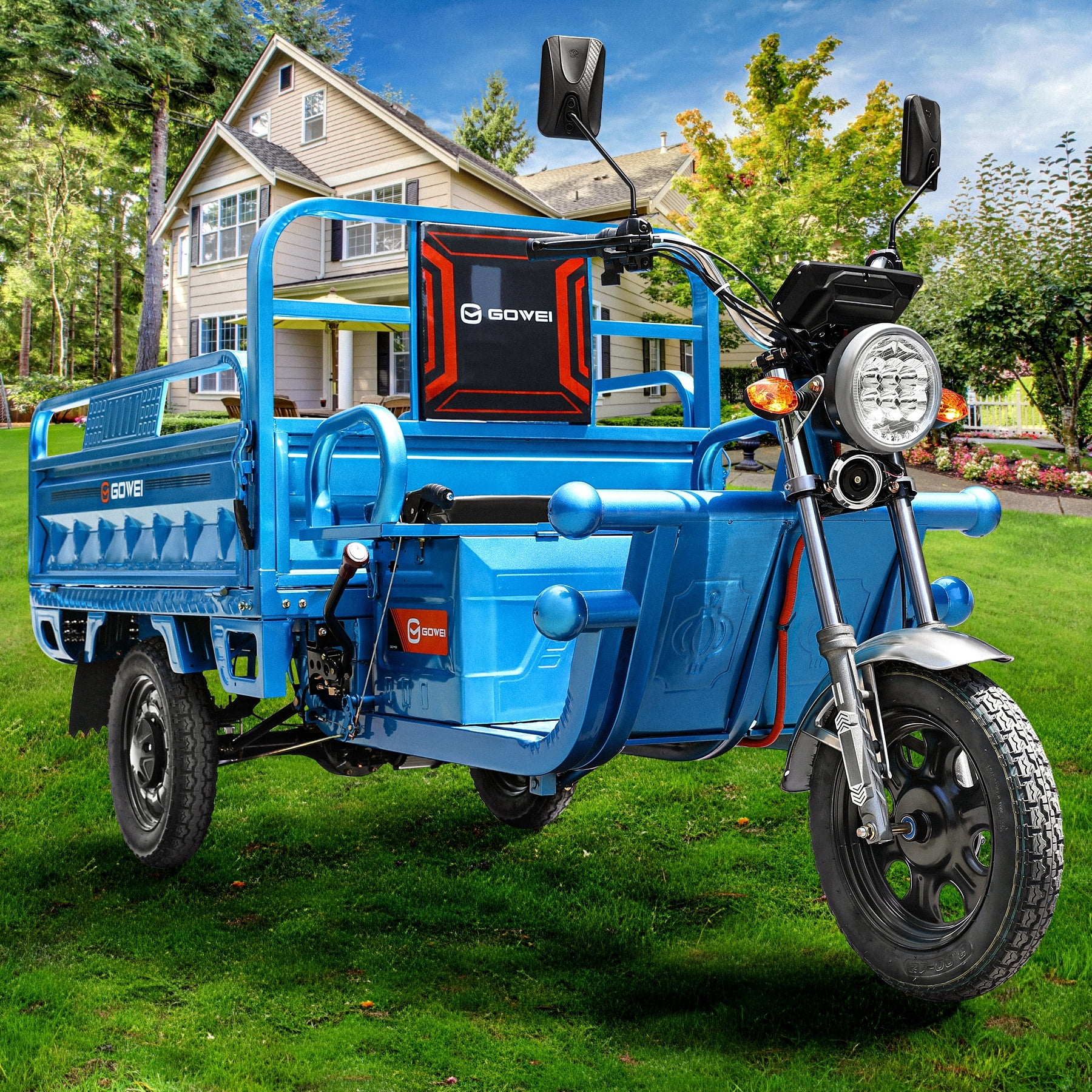 Oryxearth 3-Wheel Electric Vehicle,60V 32Ah Electric Cargo Tricycle, up to 21 mph