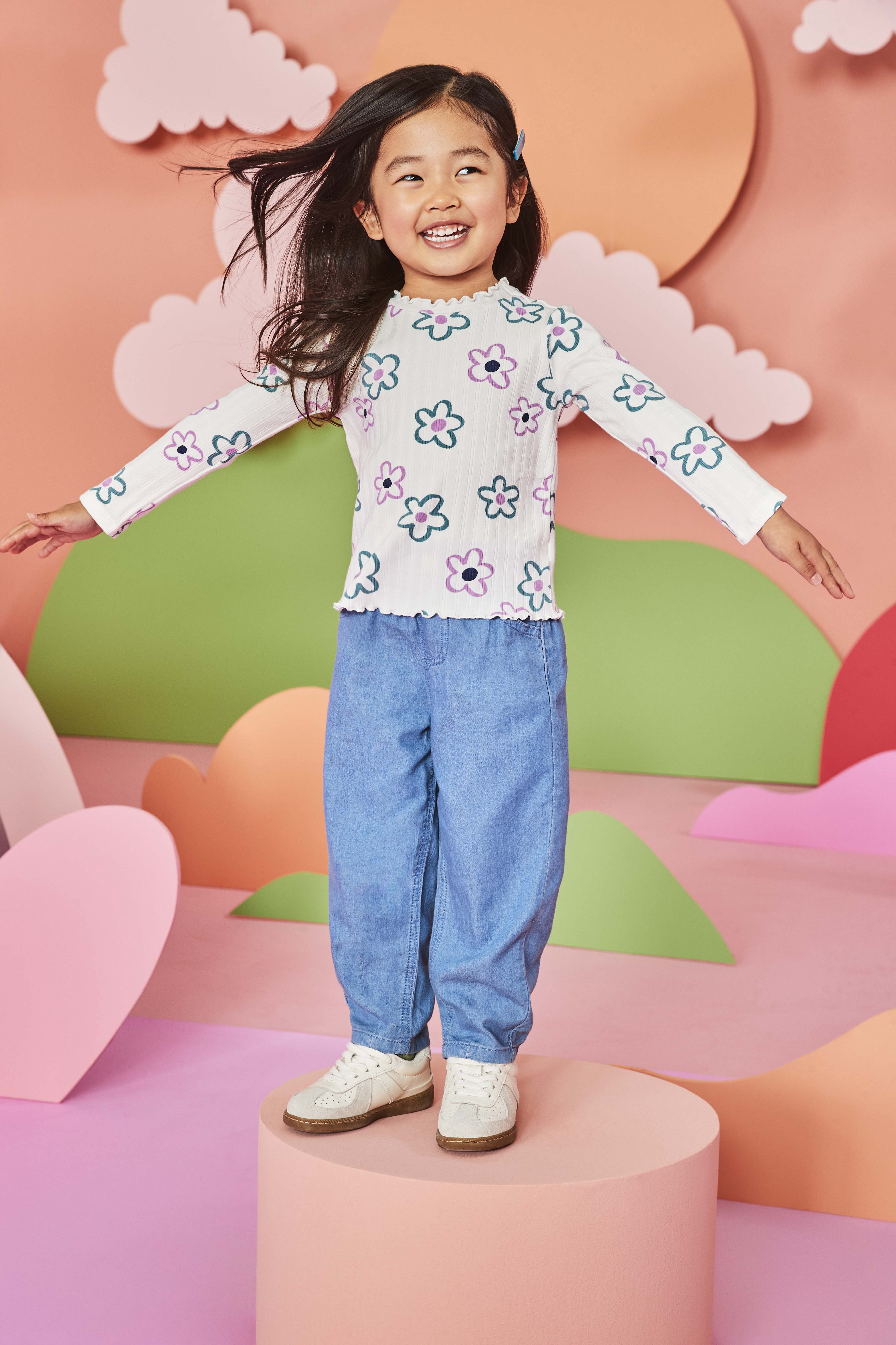 Garanimals Toddler Girl Paperbag Waist Denim Pants, Sizes 18M-5T