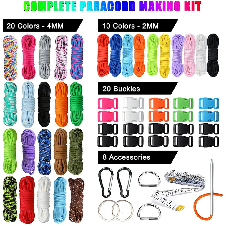 Paracord Planet DIY Ultimate Paracord Kit – 30 Feet of 550 Paracord & 10  Essential Necessities to Make Your Own Survival Paracord Bracelets,  Lanyards