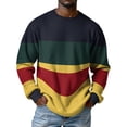 thumbnail image 2 of Fabrcox Men's Waffle Long Sleeve Shirts Striped Mens Crew Neck Shirts Color Block Running Workout Men's Athletic Shirts Blue XXL, 2 of 8