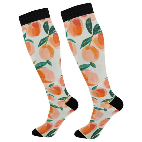 joogoo Peach Fruit Long Socks Women Men Knee High Sock