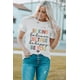 thumbnail image 4 of ABPHQTO Camiseta de manga corta con estampado gráfico de Taken Letter rosa para mujer, 4 of 5