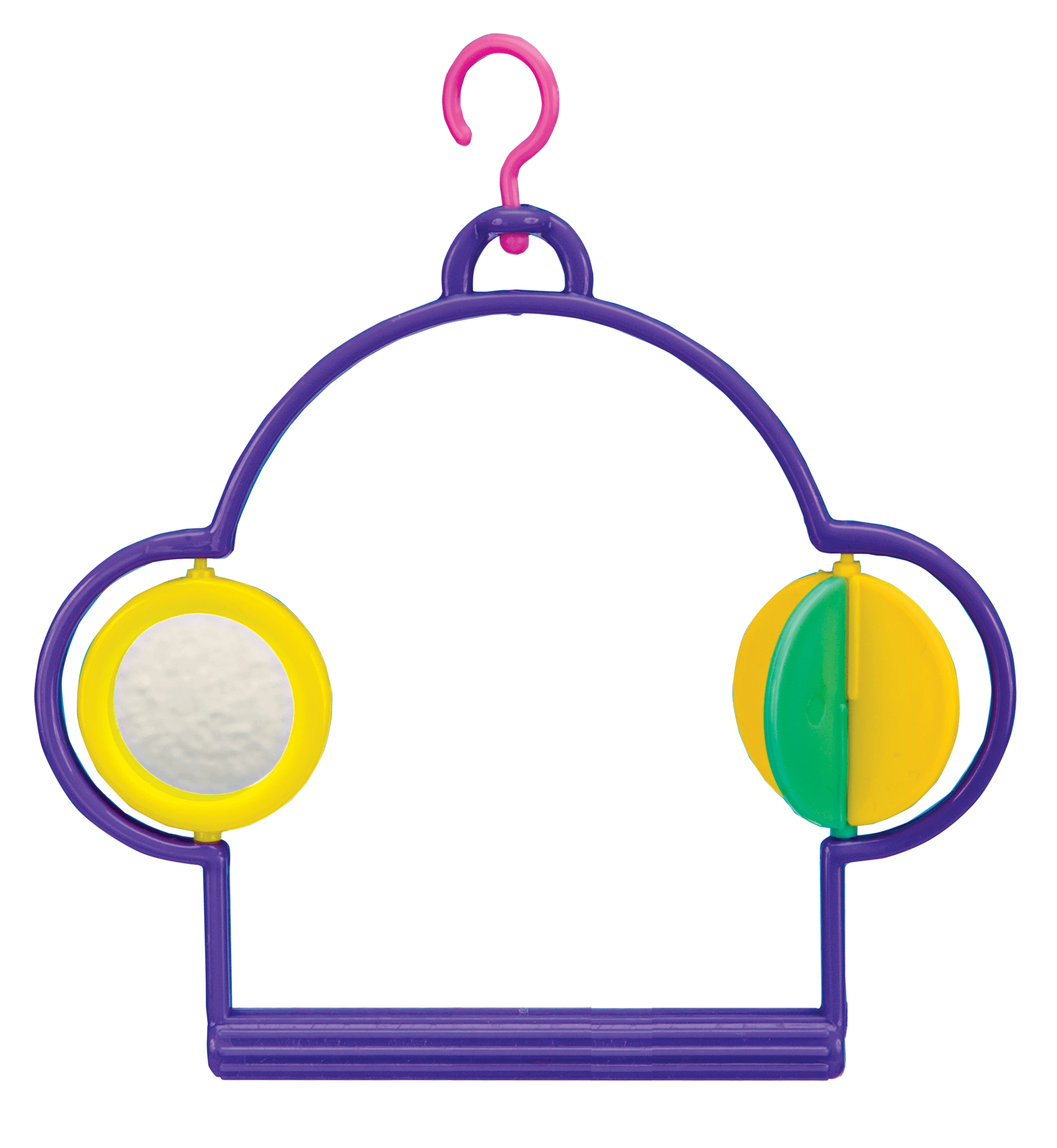 (4 pack) Penn-Plax Bird Swing with Mirror and Spinner Toy – Plastic – Multicolor