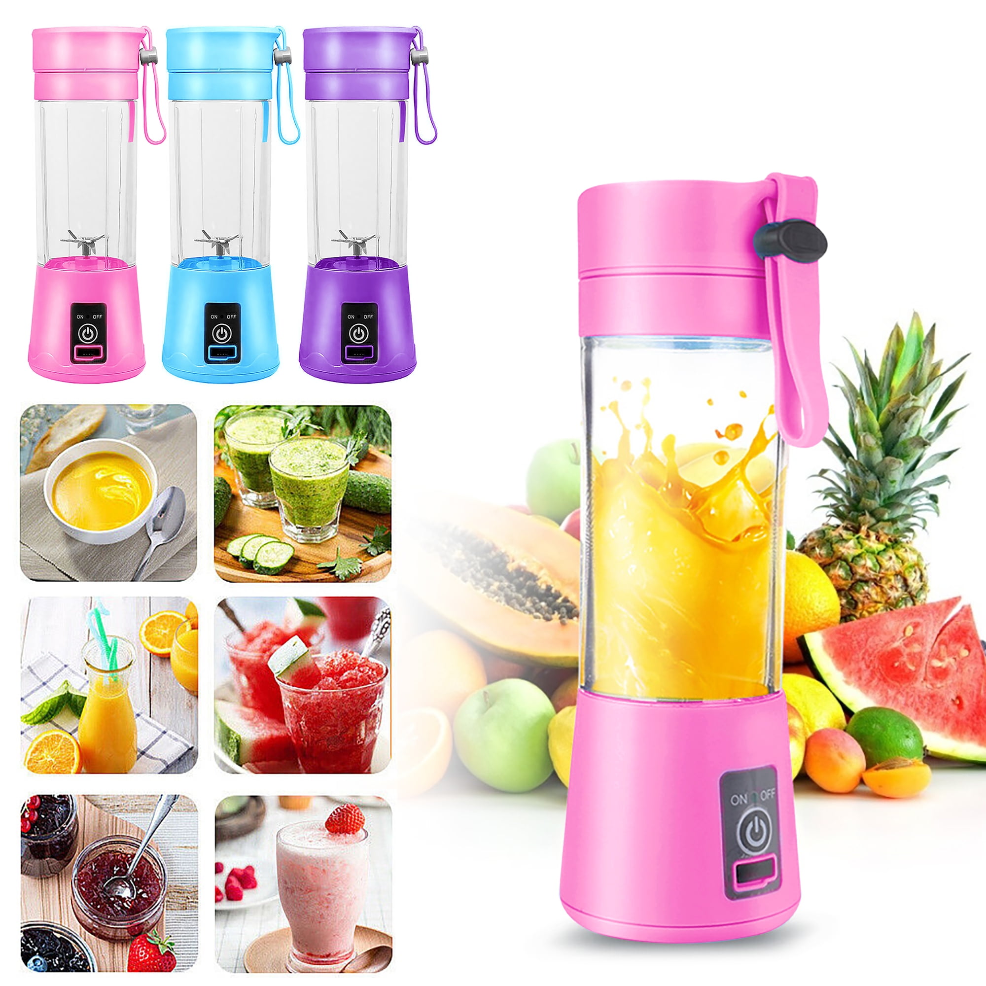 Blender Mini Travel Personal Juicer Cup With USB Rechargeable Batteries Household Fruit Mixer Detachable Cup Dormitory - Walmart.com
