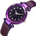 thumbnail image 4 of Starry Sky Magnet Hebilla Reloj Mujer Reloj De Cuarzo Luminoso Con Correa De Acero Inoxidable Yuarrent AP007734-01, 4 of 5