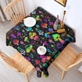 thumbnail image 2 of Colorful Mushroom Star Black Pattern Square Tablecloth,Waterproof Square Table Cover,Wipeable Spillproof Washable Table Cover for Home Kitchen Party Decor 52"x52"(132x132cm), 2 of 6