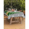 thumbnail image 2 of Outdoor Tablecloth with Umbrella Hole and Zipper, Grey Christmas Tree Rectangle Table Cloth 60x84 Inch Waterproof Tablecloth, Green Golden Xmas Tree Snowflake Winter Picnic Table Cover for Patio, 2 of 7