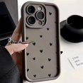 thumbnail image 3 of Funda de teléfono para iPhone 16 15 13 14 Pro Max 11 12 13 Mini 7 8 Plus XR X XS Max SE2022 Funda mate suave a prueba de golpes con estampado de corazón, 3 of 5