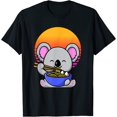 thumbnail image 1 of Cute Koala Mascot Eating Japanese Ramen Noodle Retro Sunset T-Shirt, 1 of 10