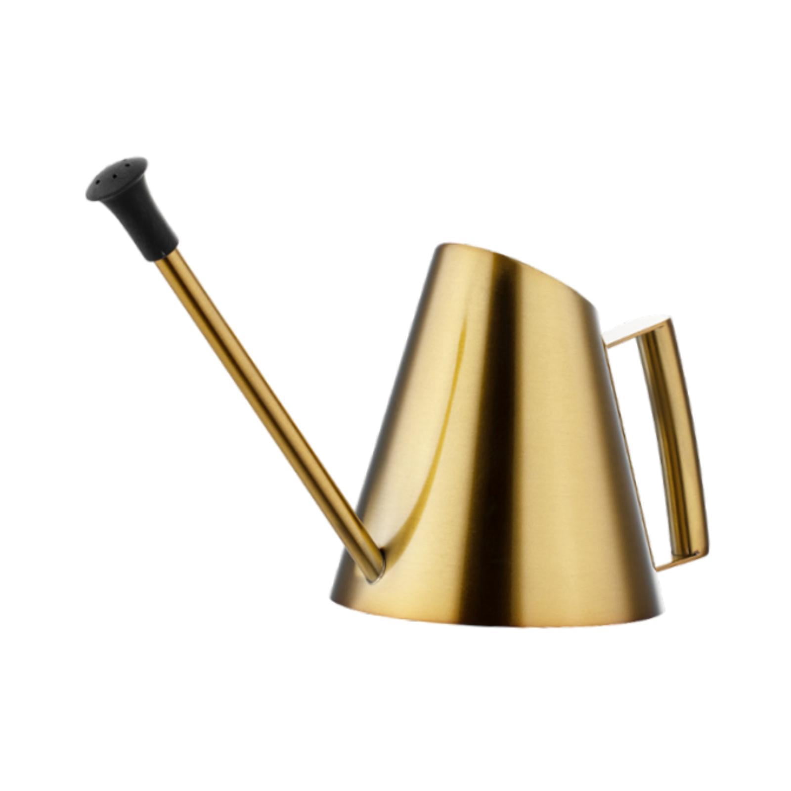 Aymzbd 900ml Watering Can Long Spout Sprinkler Head Planter Yard Lawn Backyard Planting Golden