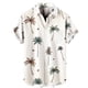 thumbnail image 1 of Camisas Para Hombre Casual Top de camisa de manga corta con solapa y hebilla de impresión digital 3D de moda y ocio para hombre (Beige, L), 1 of 3