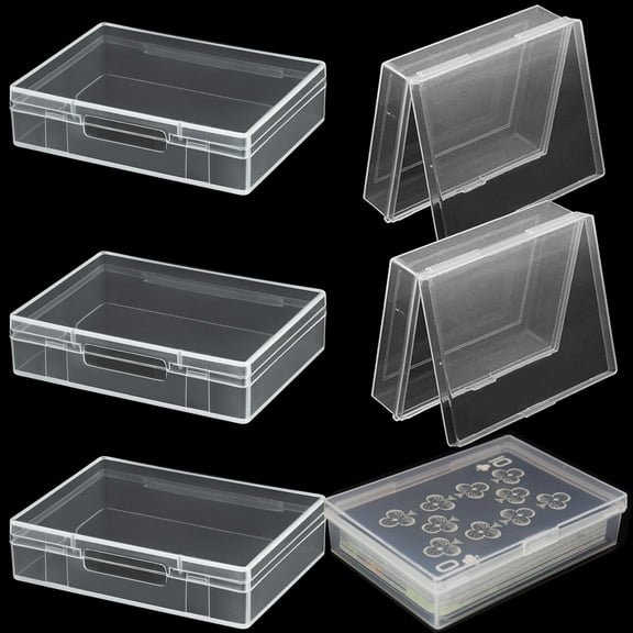 Plastic Playing Card Case Holder,Bexikou 6 Pack Trading Card Case,Playing Game Card Storage Holder,Business Card Organizer for Game Card Beads, Craft items, Coins, Jewelry Small Accessories