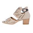 thumbnail image 2 of Jsaierl Chunky Heel Sandals for Women Casual Summer Peep Toe Sandals Comfortable Hollow Out Sandals Fashionable Beach Sandal Size 6, 2 of 3