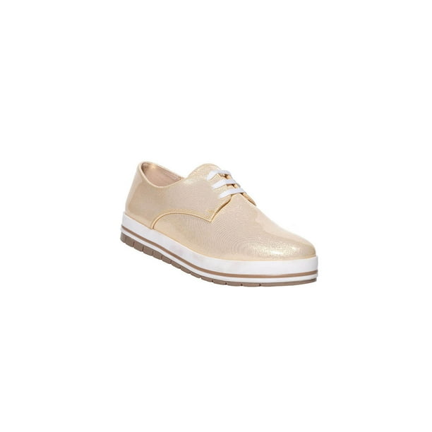 Charol Zapatos Tenis Dorados ZAPATOS CASUALES LEON MUJER ORO